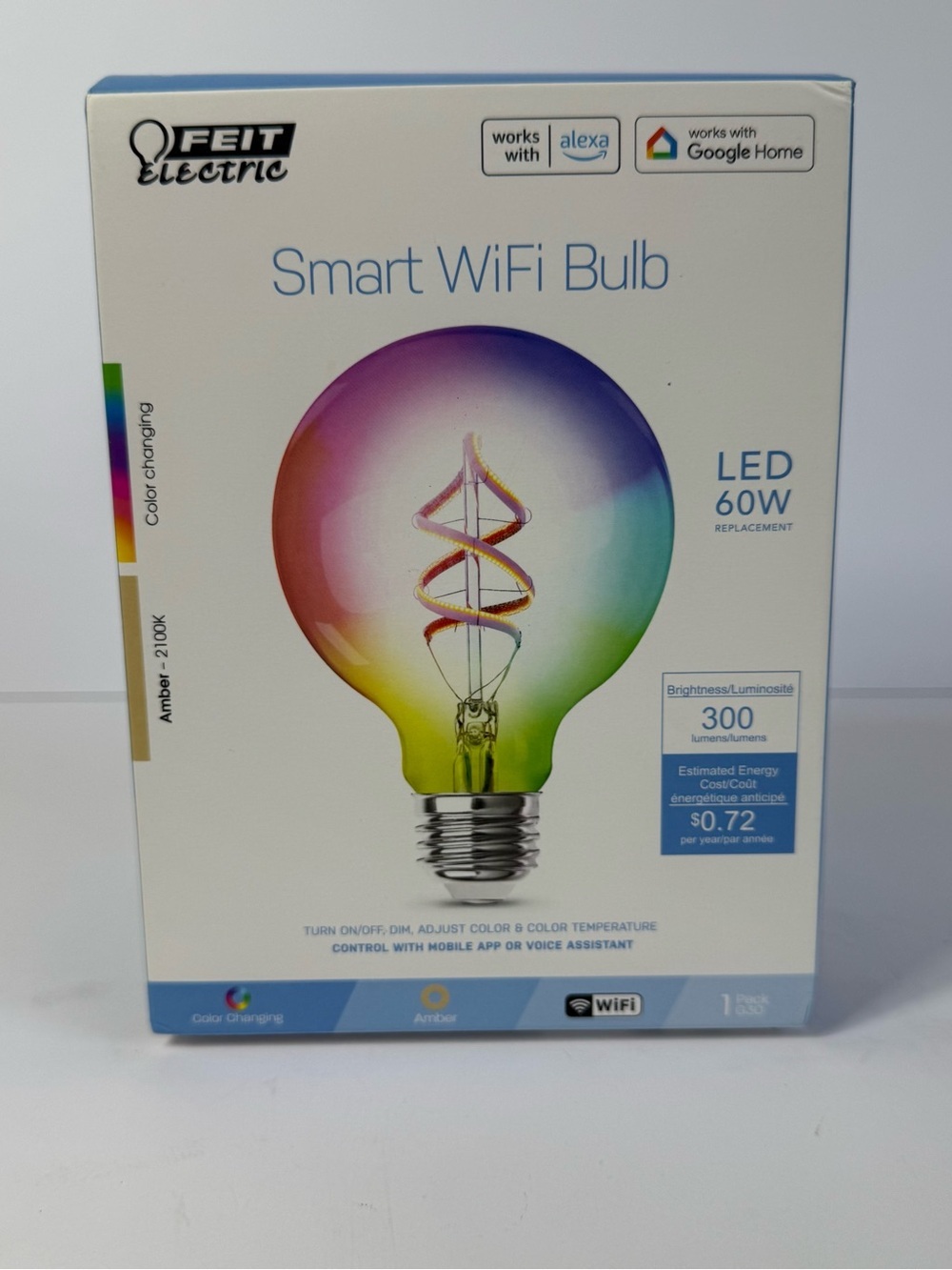 NIB Feit Electric Smart WiFi Color Changing LED Bulb | Alexa & Google
